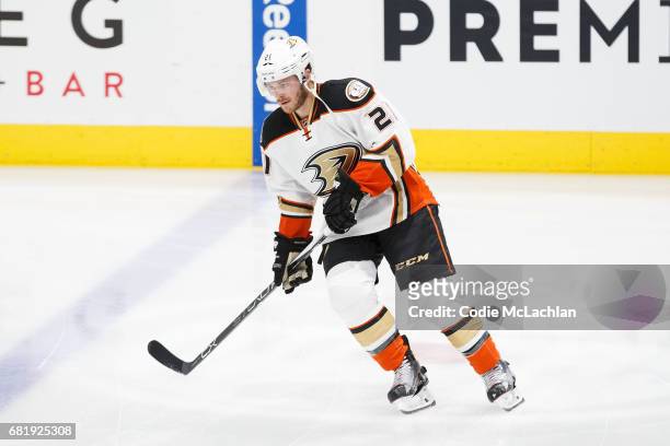 Kevin Bieksa of the Anaheim Ducks skates during warmup against the Edmonton Oilers in Game Six of the Western Conference Second Round during the 2017...