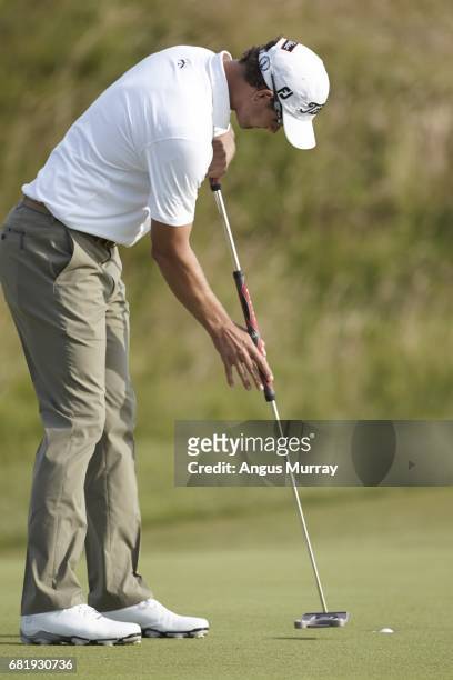 Adam Scott in action, putt during Thursday play at Royal Liverpool GC. Hoylake, England 7/17/2014 CREDIT: Angus Murray