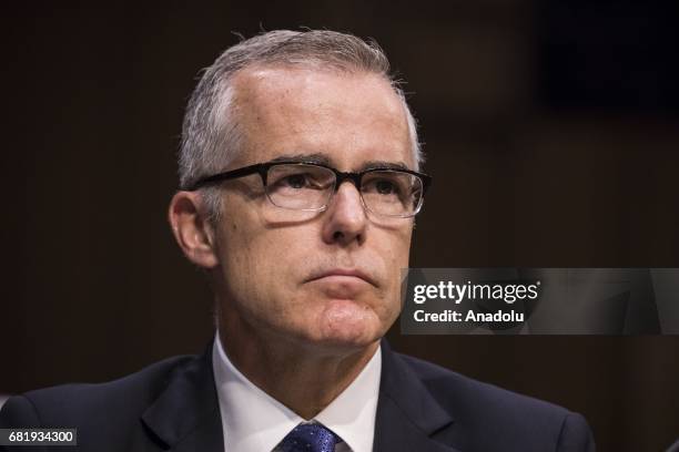 Andrew McCabe, Acting Director of the FBI after President Trump fired James Comey, during a Senate Select Committee on Intelligence hearing on...