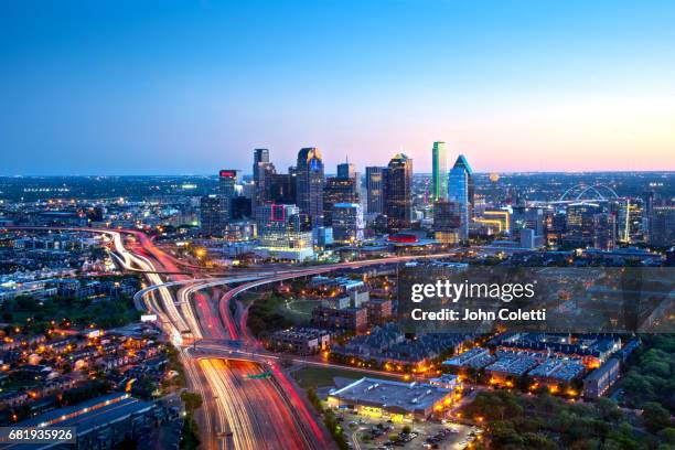 dallas, texas - dallas skyline stock pictures, royalty-free photos & images