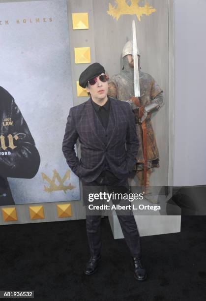 Musician Marilyn Manson arrives for the Premiere Of Warner Bros. Pictures' "King Arthur: Legend Of The Sword" held at TCL Chinese Theatre on May 8,...