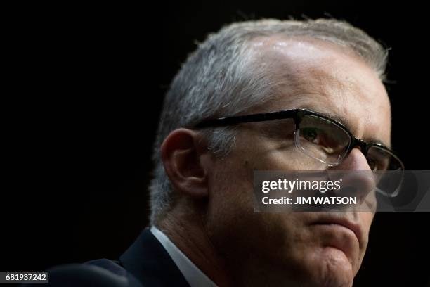 Acting FBI Director Andrew McCabe testifies before the Senate Intelligence Committee on Capitol Hill in Washington, DC, May 11, 2017.