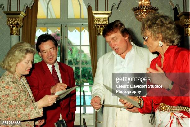 View of, from left, American banker Elizabeth Trump Grau, her husand, film producer James Grau, her brother, real estate developer Donald Trump, and...