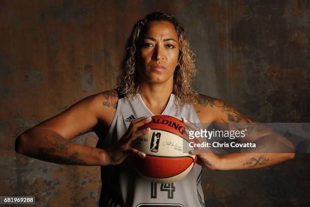 Erika de Souza of the San Antonio Stars poses for portraits during 2017 WNBA Media Day on May 10, 2017 at the AT&T Center in San Antonio, Texas. NOTE...