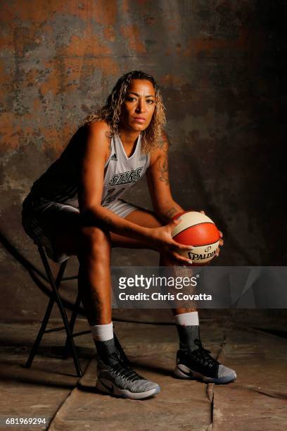 Erika de Souza of the San Antonio Stars poses for portraits during 2017 WNBA Media Day on May 10, 2017 at the AT&T Center in San Antonio, Texas. NOTE...