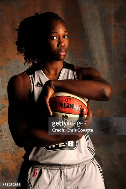 Clarissa dos Santos of the San Antonio Stars poses for portraits during 2017 WNBA Media Day on May 10, 2017 at the AT&T Center in San Antonio, Texas....