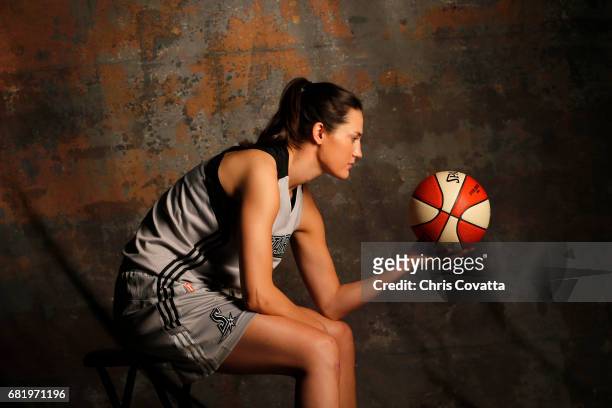 Haley Peters of the San Antonio Stars poses for portraits during 2017 WNBA Media Day on May 10, 2017 at the AT&T Center in San Antonio, Texas. NOTE...