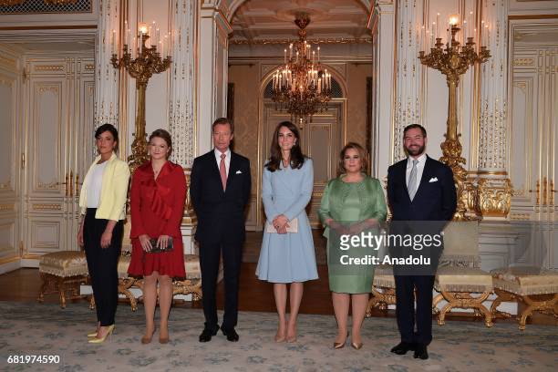 Catherine, Duchess of Cambridge poses for a photo with Princess Alexandra of Luxembourg , Princess Stephanie of Luxembourg , Grand Duke of Luxembourg...