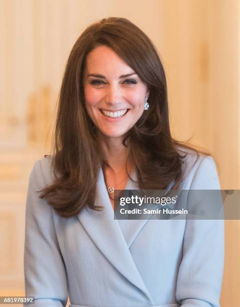 Catherine, Duchess of Cambridge poses during a visit to the Grand Ducal Palace where she met with the Luxembourg Royal Family on May 11, 2017 in...