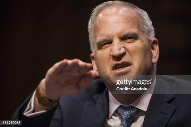Robert Cardillo, Director of the National Geospatial-Intelligence Agency, speaks during a Senate Select Committee on Intelligence hearing on...