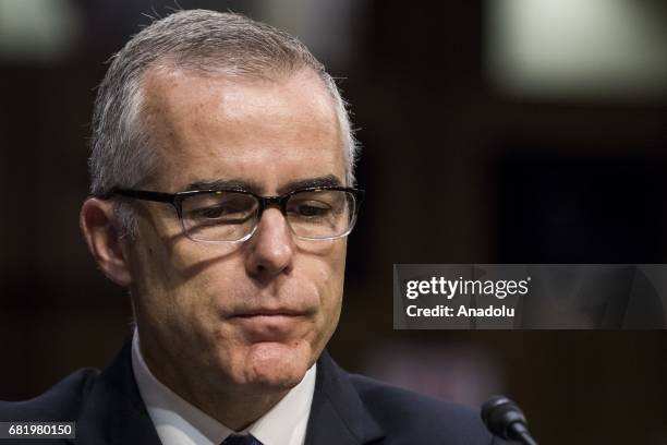 Andrew McCabe, Acting Director of the FBI after President Trump fired James Comey, during a Senate Select Committee on Intelligence hearing on...
