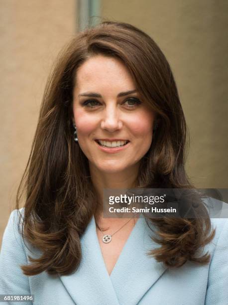 Catherine, Duchess of Cambridge poses as she takes a short walk outside the City Museum to view the capital during a one day visit on May 11, 2017 in...