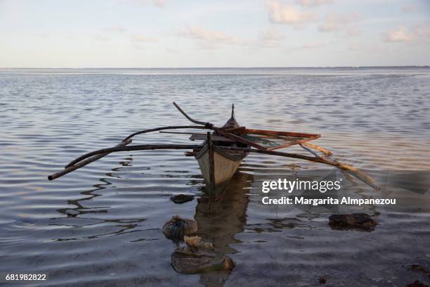 traditional fishing boat - puerto princesa stock pictures, royalty-free photos & images