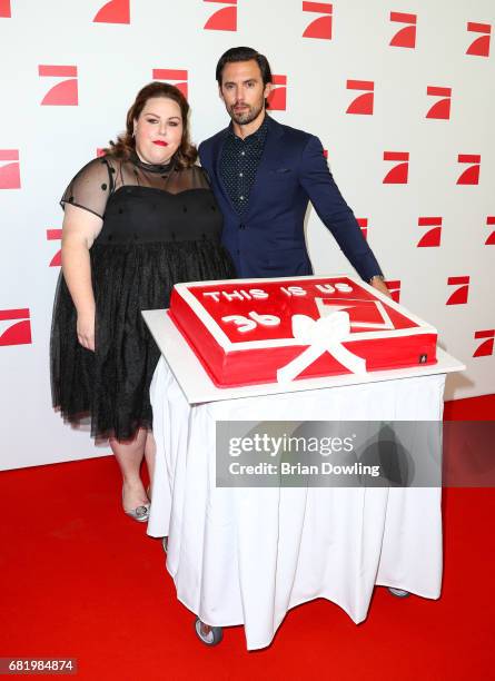 Chrissy Metz and Milo Ventimiglia arrive at the premiere of the television show 'This Is Us - Das ist Leben' at Zoo Palast on May 11, 2017 in Berlin,...