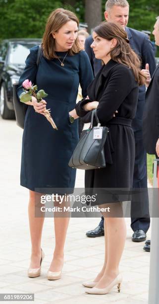 Rebecca Deacon and Sophie Agnew during a visit by Catherine, Duchess of Cambridge to the Drai Eechelen Museum on a one day visit to Luxembourg on May...