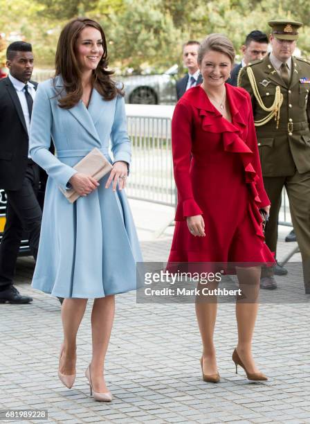 Catherine, Duchess of Cambridge and Stephanie, Hereditary Grand Duchess of Luxembourg visit Grand Duke Jean Museum of Modern Art during a one day...
