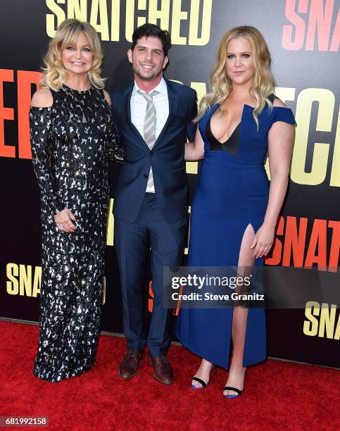 Actress Goldie Hawn, director Jonathan Levine and actress/comedian Amy Schumer arrives at the Premiere Of 20th Century Fox's "Snatched" at Regency...