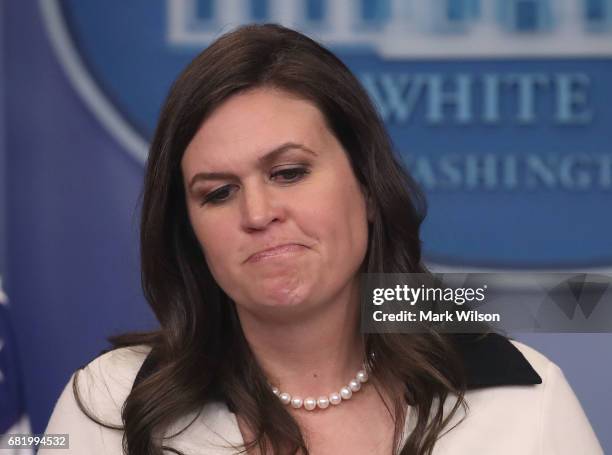 White House deputy press secretary Sarah Huckabee Sanders, speaks during press briefing on May 11, 2017 in Washington, DC. Sanders fielded questions...