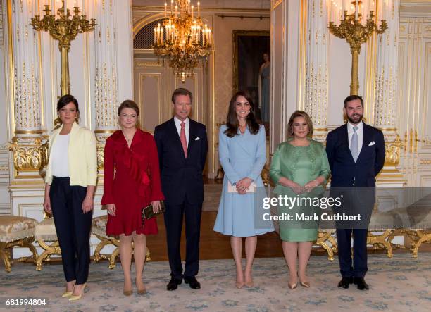 Catherine, Duchess of Cambridge with Henri, Grand Duke of Luxembourg and Princess Alexandra of Luxembourg and Maria Teresa, Grand Duchess of...