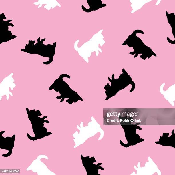 scotty dog seamless pattern - scottish terrier stock illustrations