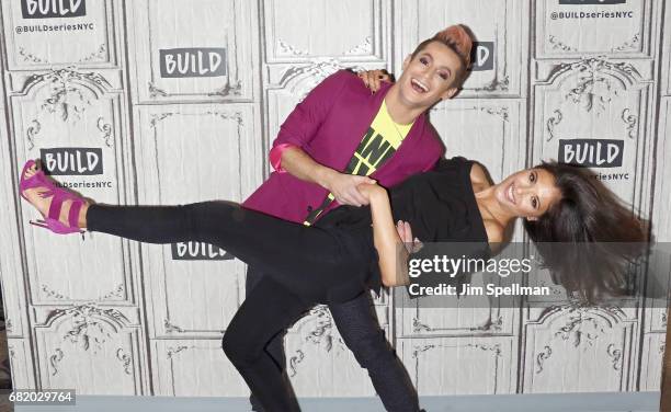 Dancer Frankie J. Grande and TV host Lyndsey Rodrigues attend Build to discuss Amazon's "Style Code at Build Studio on May 11, 2017 in New York City.
