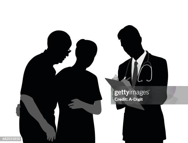 medizinischen notizen - black silhouette of doctors stock-grafiken, -clipart, -cartoons und -symbole