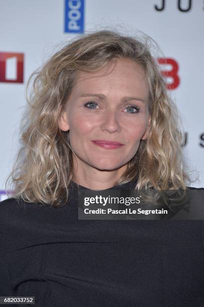 Claire Borotra attends the photocall for "Juste un regard" TV show at Cinema Gaumont Marignan on May 11, 2017 in Paris, France.