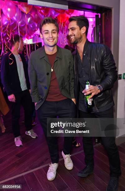 Douglas Booth and Luke Pasqualino attend the launch of The Curtain in Shoreditch on May 11, 2017 in London, England.