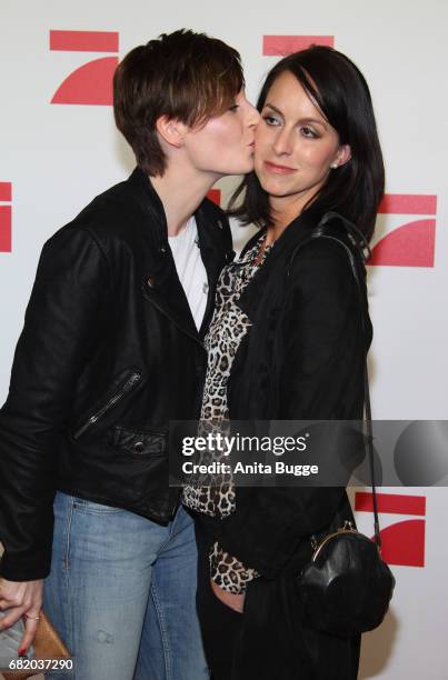 Kathy Weber and Alexandra Kroeber attend the premiere of the television show 'This Is Us - Das ist Leben' at Zoo Palast on May 11, 2017 in Berlin,...