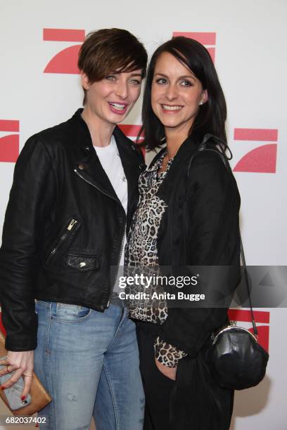 Kathy Weber and Alexandra Kroeber attend the premiere of the television show 'This Is Us - Das ist Leben' at Zoo Palast on May 11, 2017 in Berlin,...