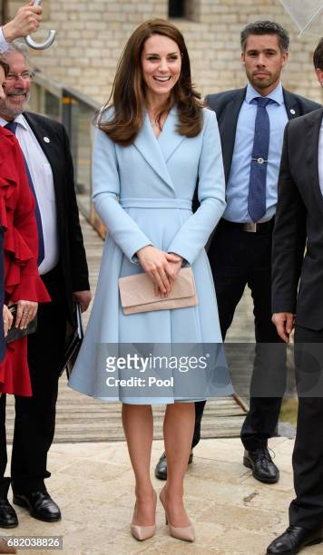 Catherine, Duchess of Cambridge visits the Drai Eechelen Museum during a one day visit on May 11, 2017 in Luxembourg. The Duchess will attend a...
