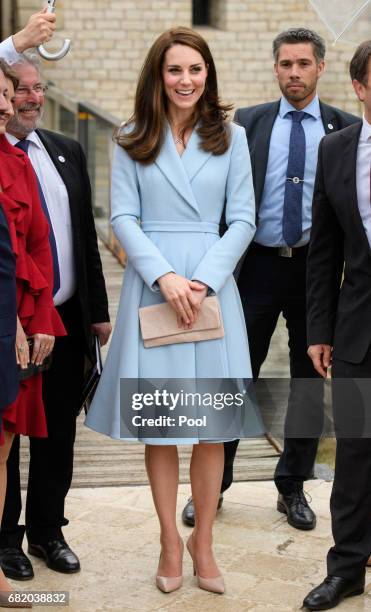 Catherine, Duchess of Cambridge visits the Drai Eechelen Museum during a one day visit on May 11, 2017 in Luxembourg. The Duchess will attend a...