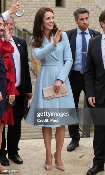 Catherine, Duchess of Cambridge visits the Drai Eechelen Museum during a one day visit on May 11, 2017 in Luxembourg. The Duchess will attend a...