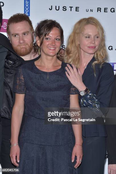 Michal Abiteboul, Anne Girouard and guest attend the photocall for "Juste un regard" TV show at Cinema Gaumont Marignan on May 11, 2017 in Paris,...