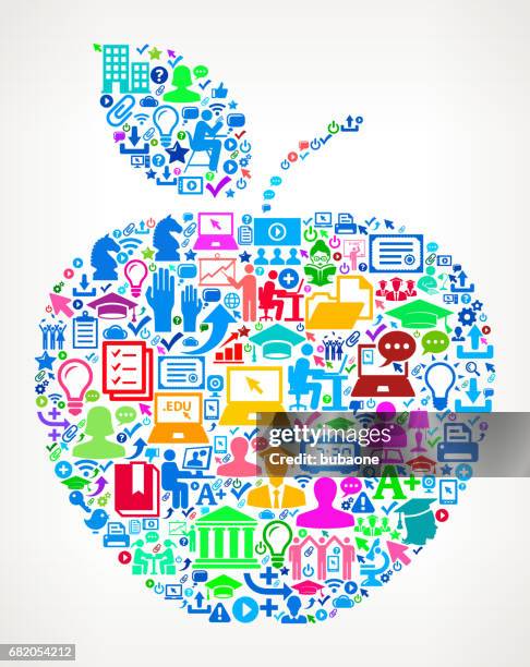 apple modern education and college degree icon pattern - 20 years experience stock illustrations