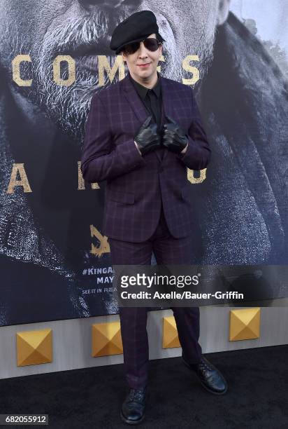 Singer Marilyn Manson arrives at the premiere of Warner Bros. Pictures' 'King Arthur: Legend of the Sword' at TCL Chinese Theatre on May 8, 2017 in...