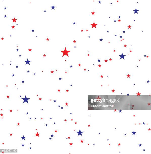 red and blue stars - fourth of july stock illustrations