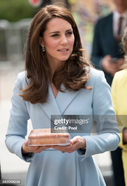 Catherine, Duchess of Cambridge visits Place Clairefontaine during a one day visit to Luxembourg on May 11, 2017 in Luxembourg, Luxembourg.