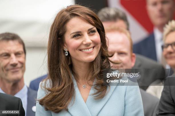 Catherine, Duchess of Cambridge visits Place Clairefontaine during a one day visit to Luxembourg on May 11, 2017 in Luxembourg, Luxembourg.