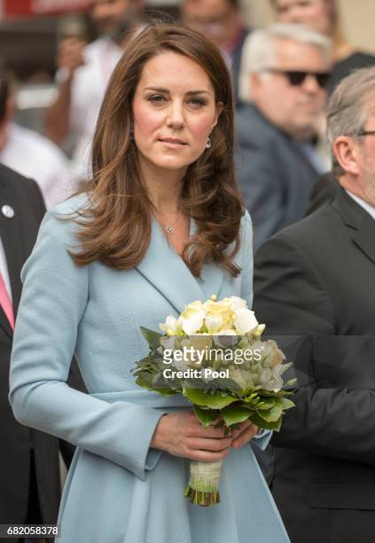 Catherine, Duchess of Cambridge visits Place Clairefontaine during a one day visit to Luxembourg on May 11, 2017 in Luxembourg, Luxembourg.
