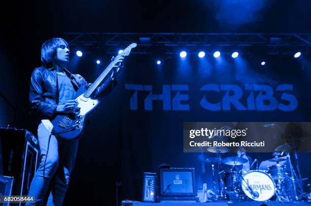 Ryan Jarman of The Cribs performs on stage at O2 Academy Glasgow on May 11, 2017 in Glasgow, Scotland.
