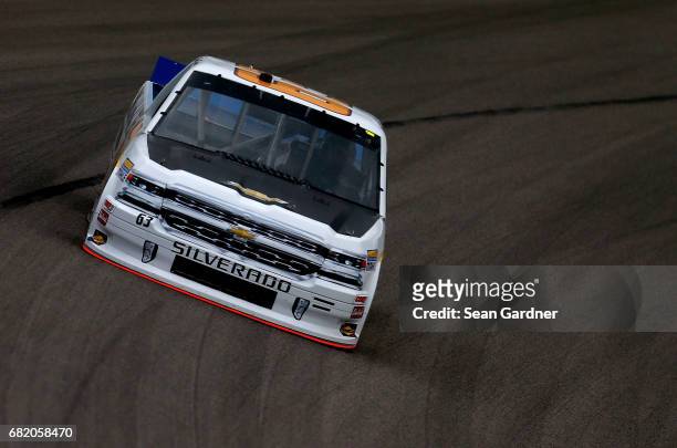 Kevin Donahue, driver of the Blue Lives Matter/Kansas City Brewery Chevrolet, drives his truck during practice for the NASCAR Camping World Truck...