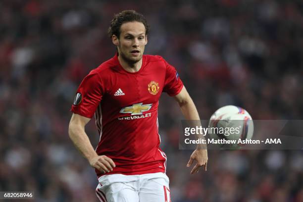Daley Blind of Manchester United in action during the UEFA Europa League, semi final second leg match, between Manchester United and Celta Vigo at...