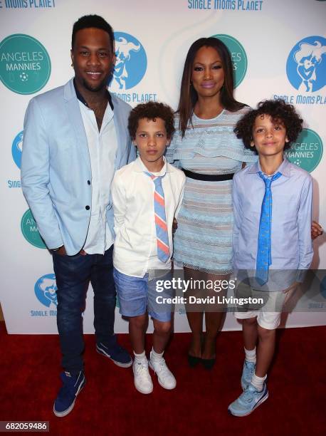 Actress Garcelle Beauvais and sons Oliver Saunders, Jaid Thomas Nilon and Jax Joseph Nilon attend the Single Mom's Awards at The Peninsula Beverly...