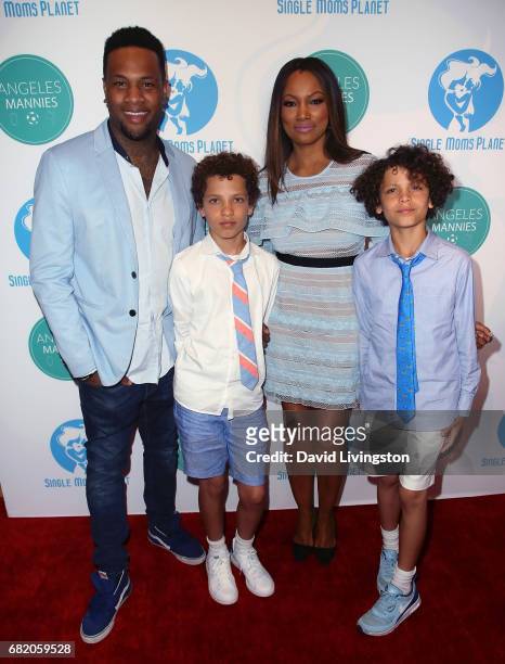 Actress Garcelle Beauvais and sons Oliver Saunders, Jaid Thomas Nilon and Jax Joseph Nilon attend the Single Mom's Awards at The Peninsula Beverly...