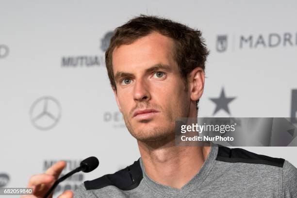 Press conference of Andy Murray aduring day six of the Mutua Madrid Open tennis at La Caja Magica on May 11, 2017 in Madrid, Spain.