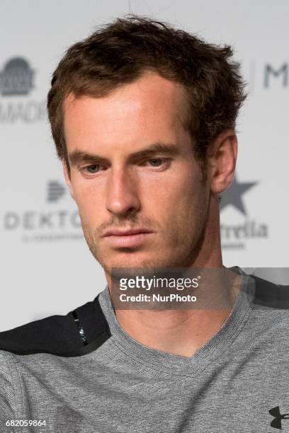 Press conference of Andy Murray aduring day six of the Mutua Madrid Open tennis at La Caja Magica on May 11, 2017 in Madrid, Spain.