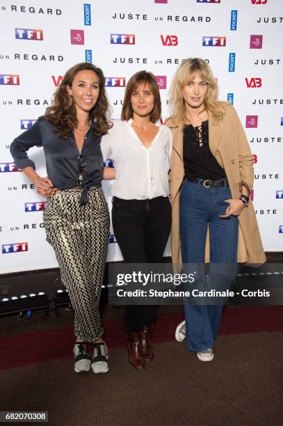 Actresses Charlotte des Georges, Julie de Bona and Pauline Lefevre attend the "Juste Un Regard" : Photocall at Cinema Gaumont Marignan on May 11,...