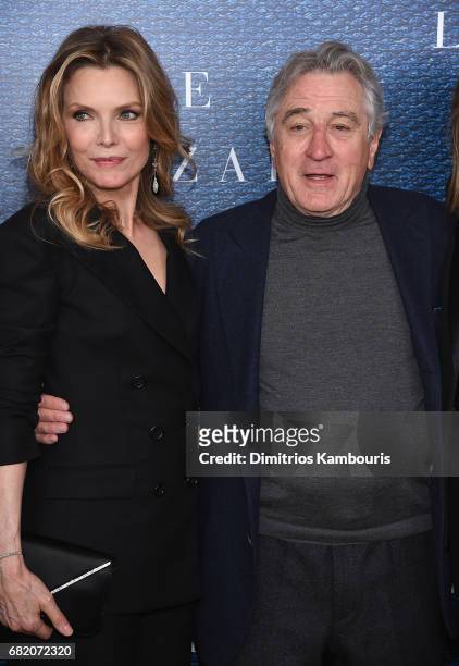 Michelle Pfeiffer and Executive Producer Robert De Niro attend the "The Wizard Of Lies" New York Premiere at The Museum of Modern Art on May 11, 2017...
