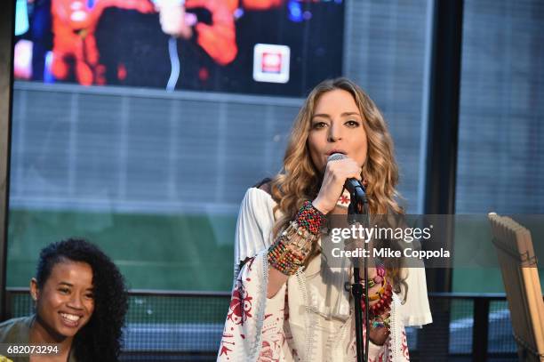 Singer Mirella Cesa performs during the 2017 CNNE Upfront on May 11, 2017 in New York City. 27008_001